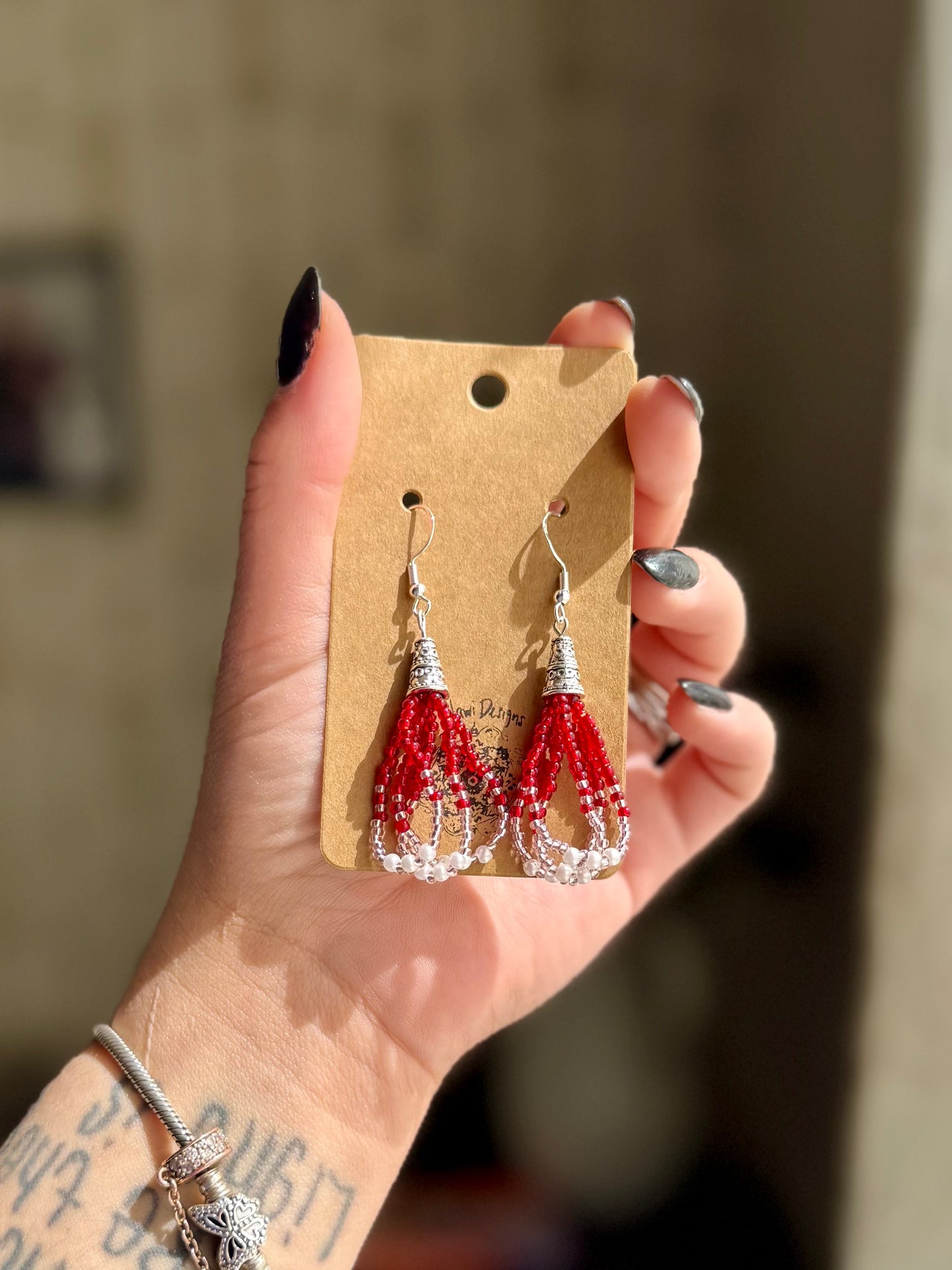 Dainty Red Earrings
