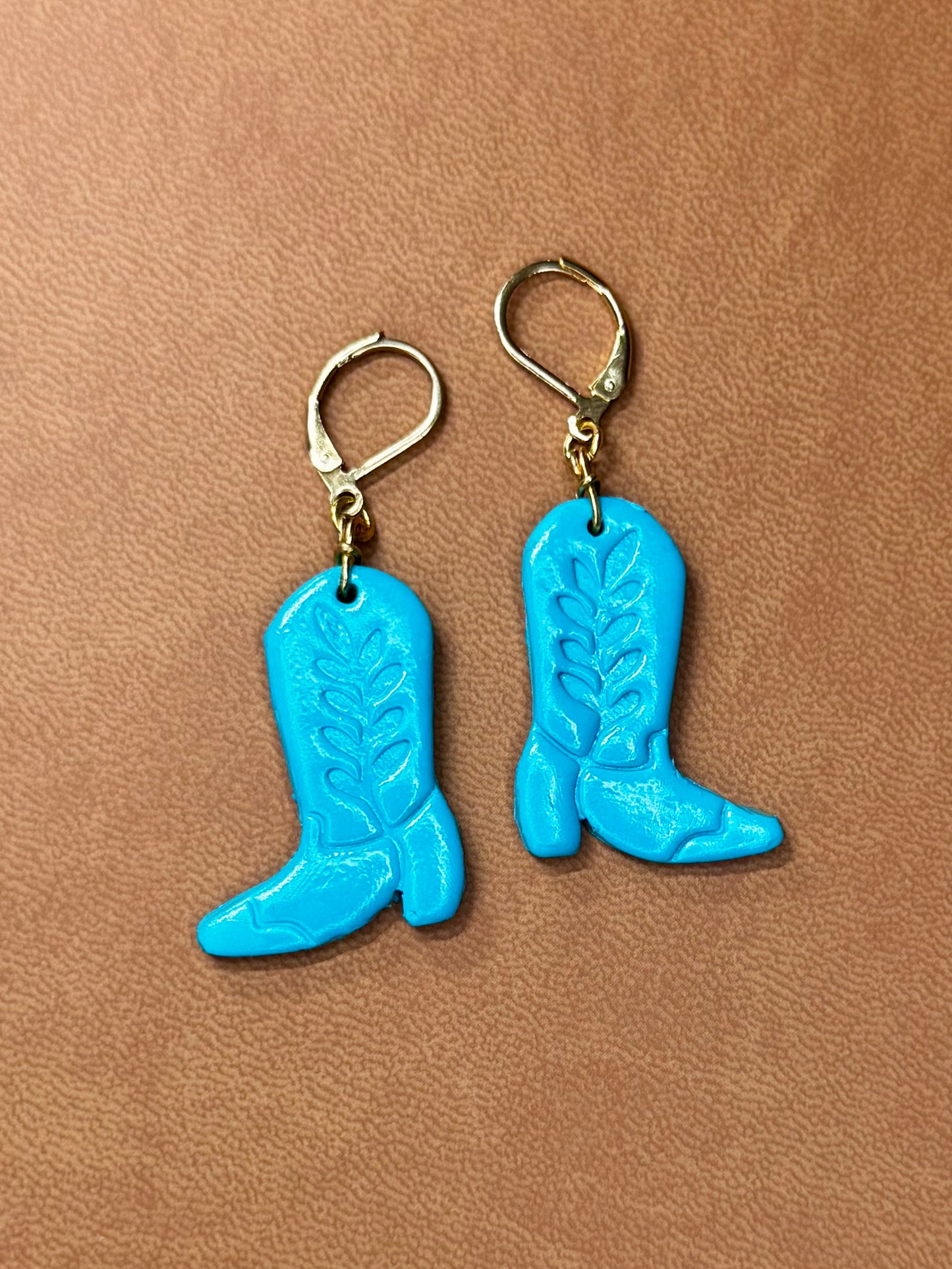 Turquoise Cowboy Boot Earrings