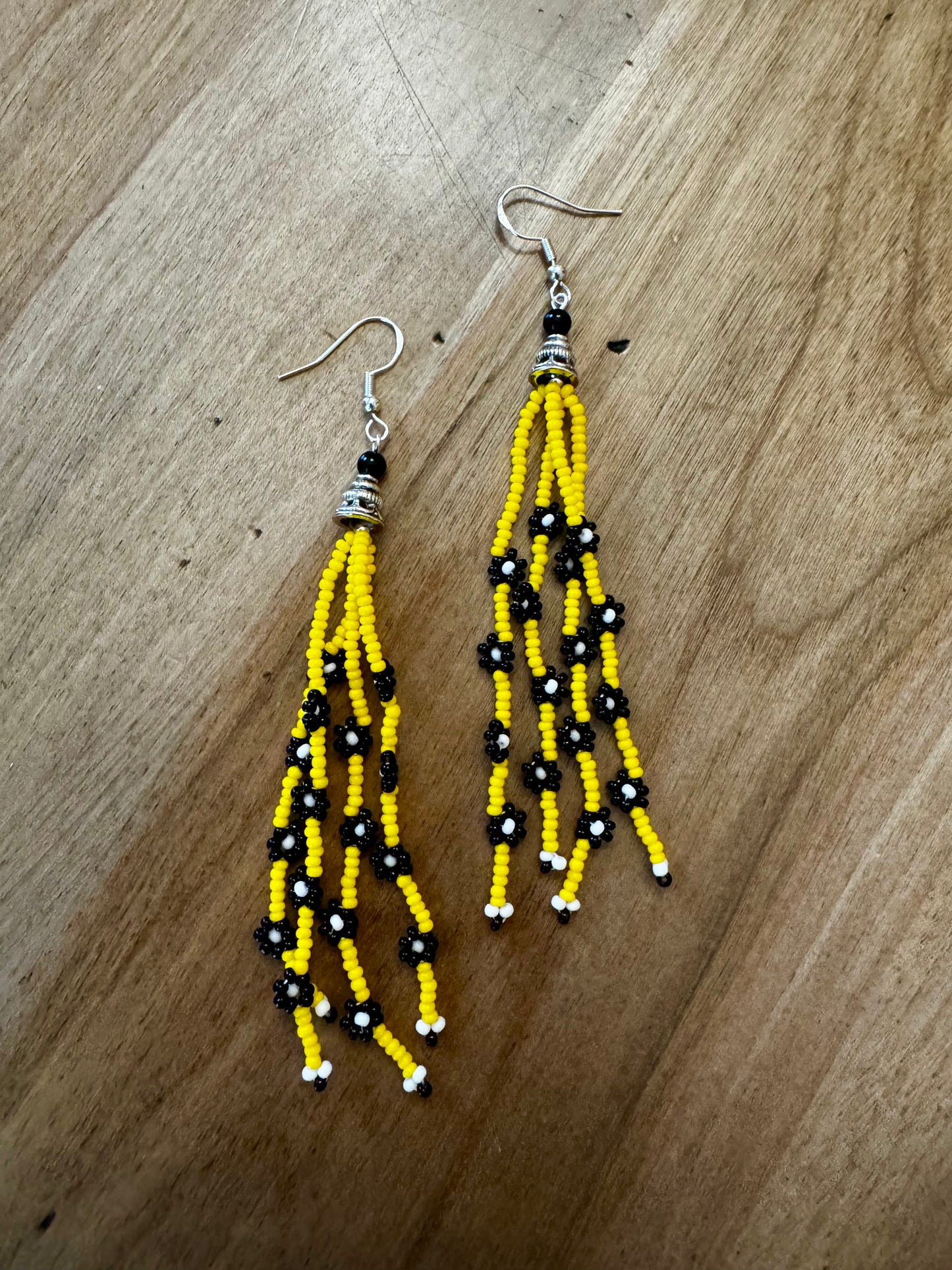 Black Daisy Dangles