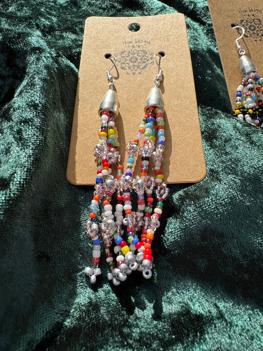 Solgel Brown Daisies - Bead Soup Earrings