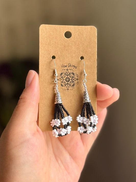 Black Daisy Earrings