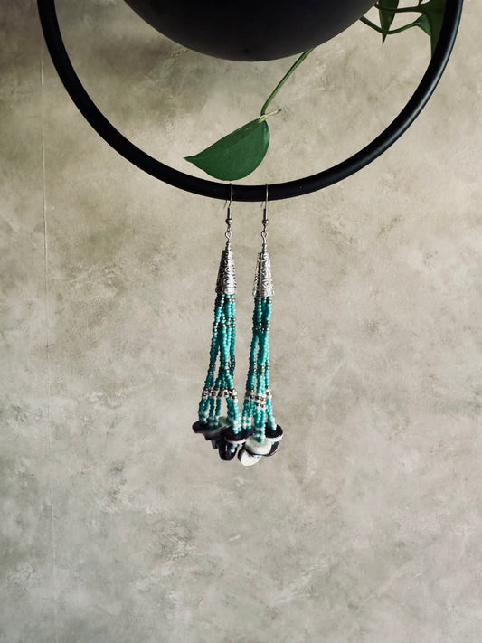 Turquoise Wampum Earrings