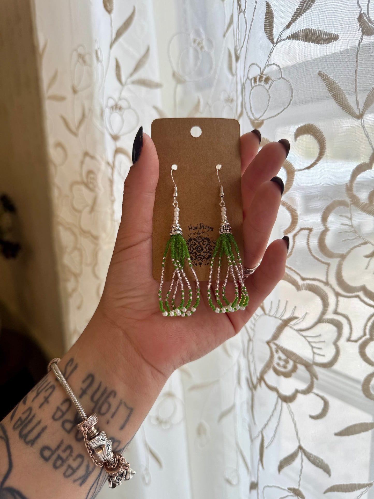 Green Pearl Earrings