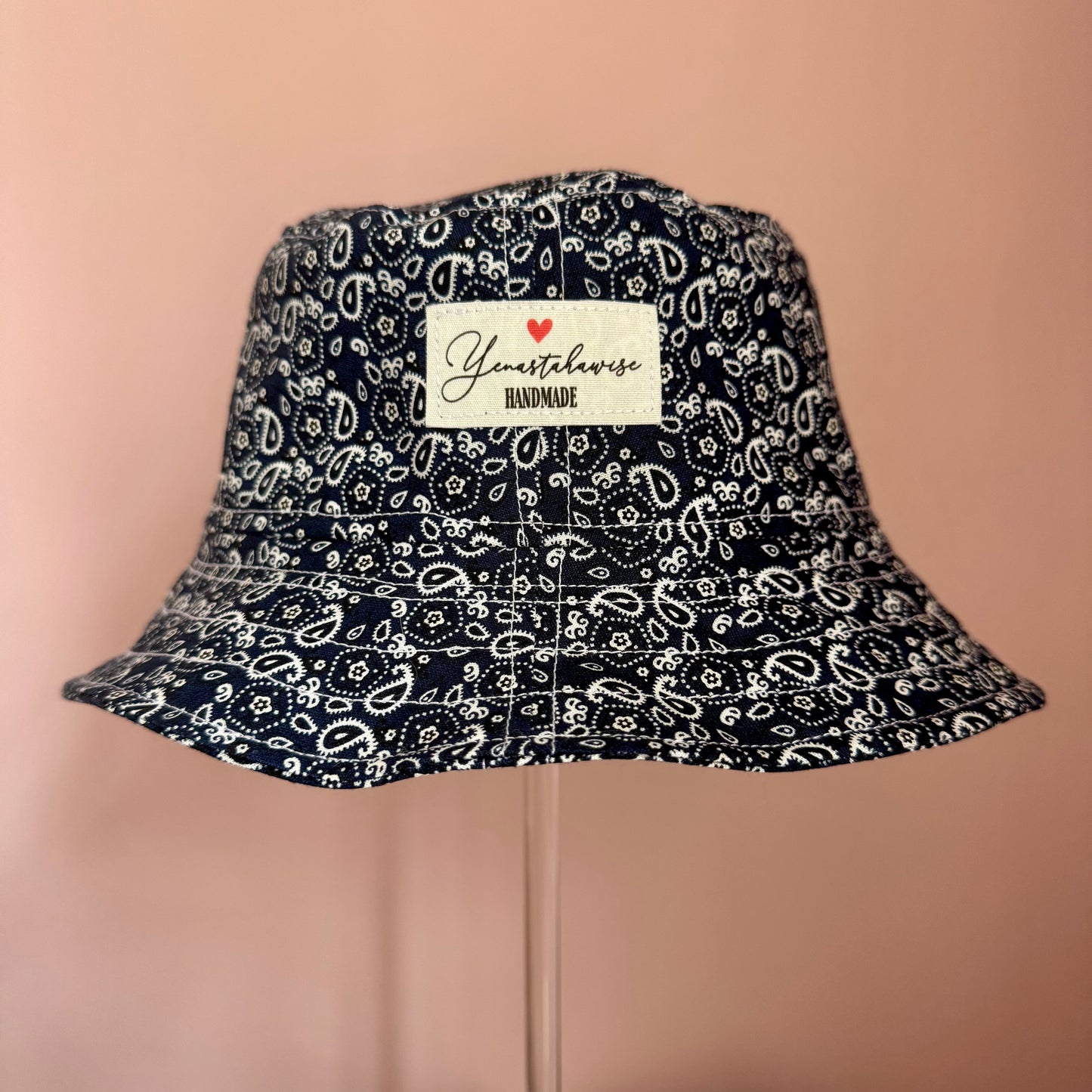 Navy Blue Paisley Bucket Hat - Toddler
