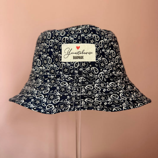 Navy Blue Paisley Bucket Hat - Toddler