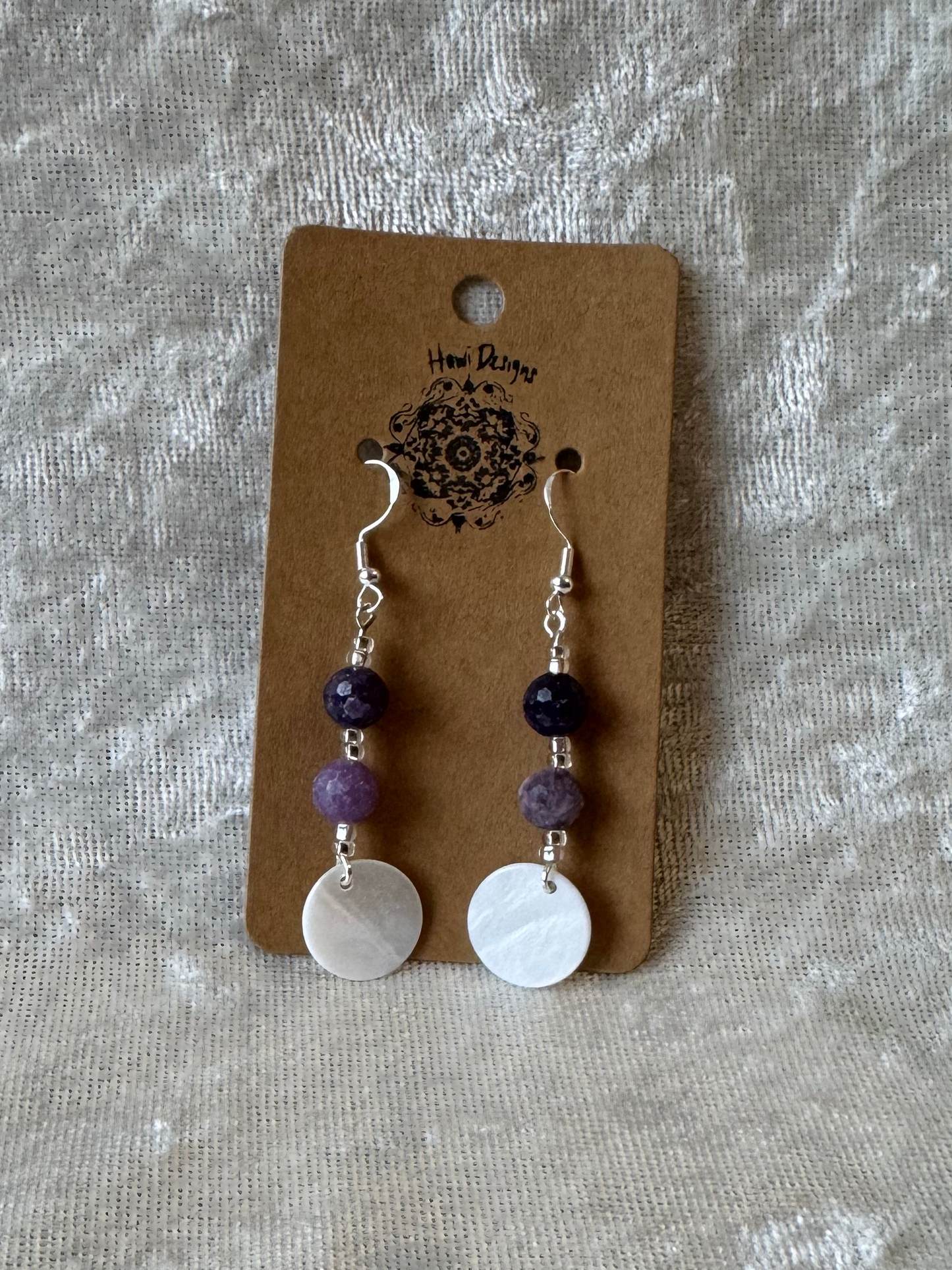 Lilac Stone with Mother of Pearl Coins