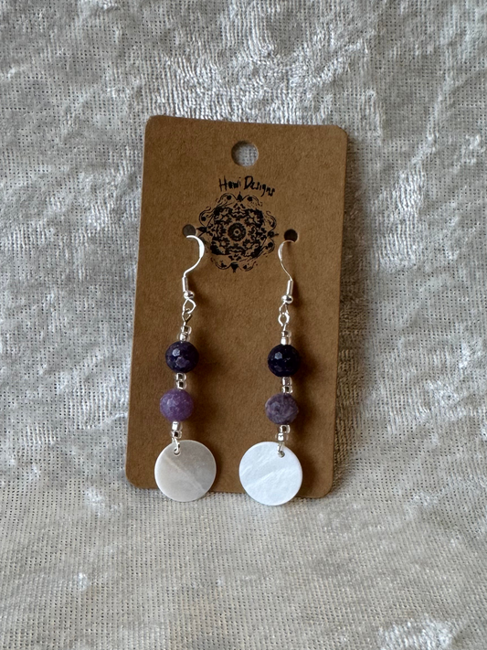 Lilac Stone with Mother of Pearl Coins