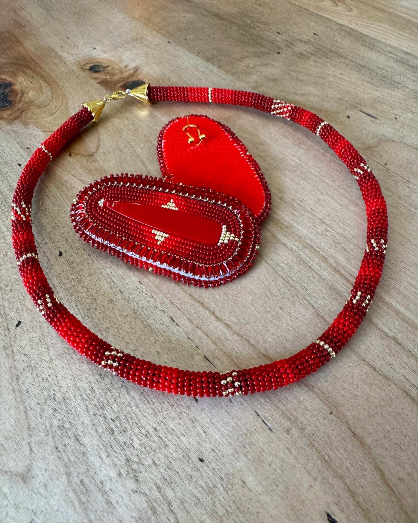 Elegant Reds Earring + Necklace Set