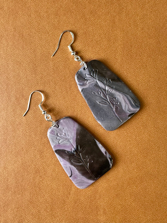 Purple Marble Floral Imprints