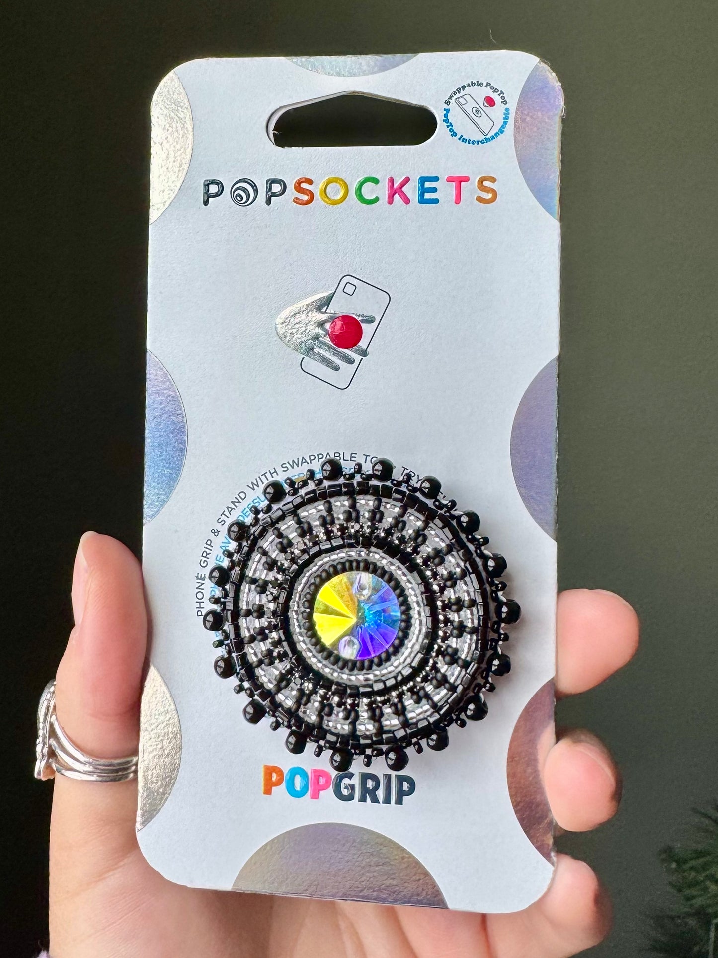 Black & Silver Phone Grip