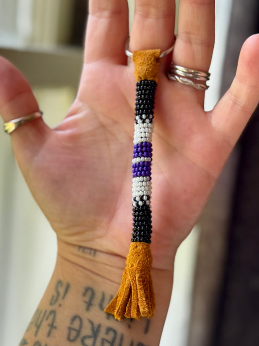 Mini Purple + White Keychain
