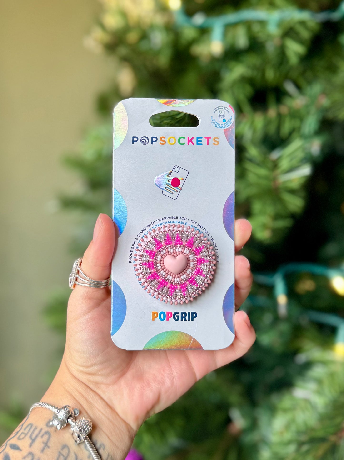 Pink Heart Phone Grip