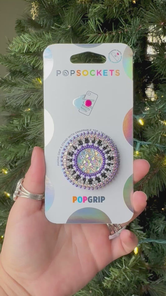 Black, White & Purple Phone Grip